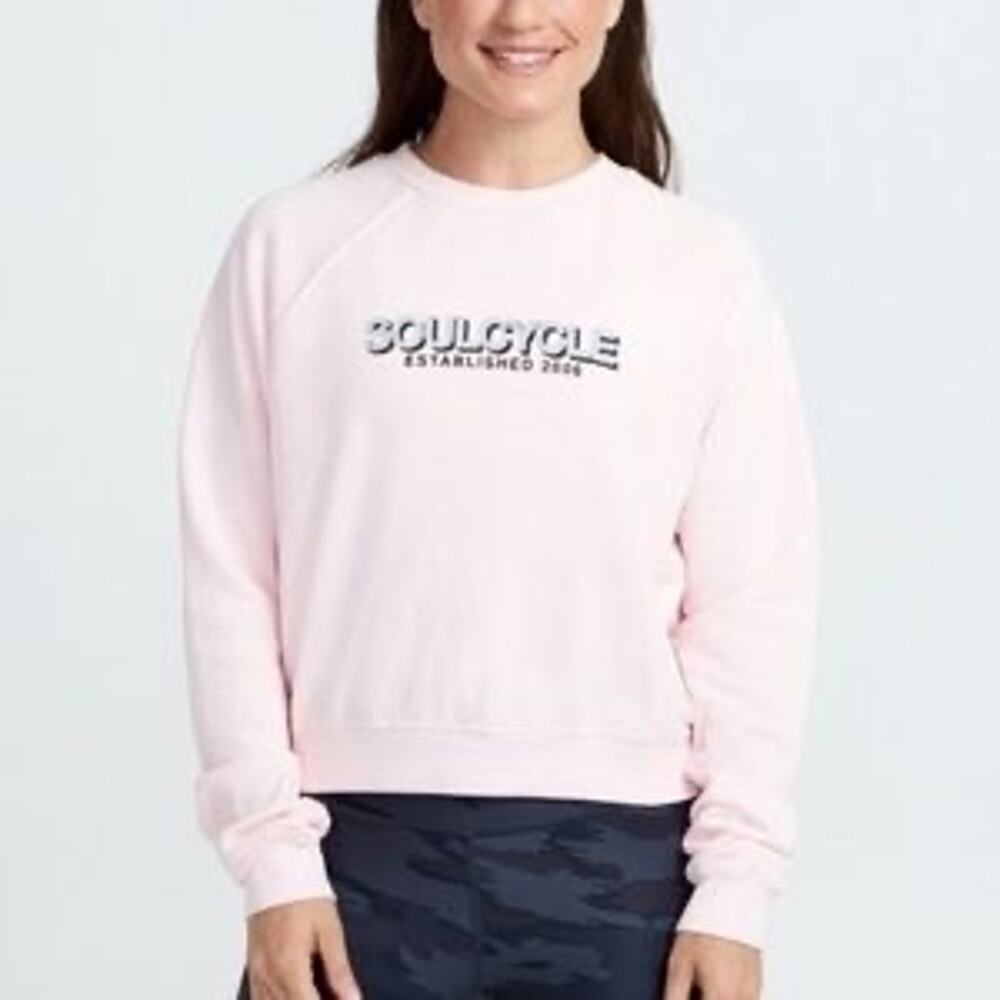 NWT Soulcycle Branded Crop Crewneck Dusty Mauve Women’s Size Large